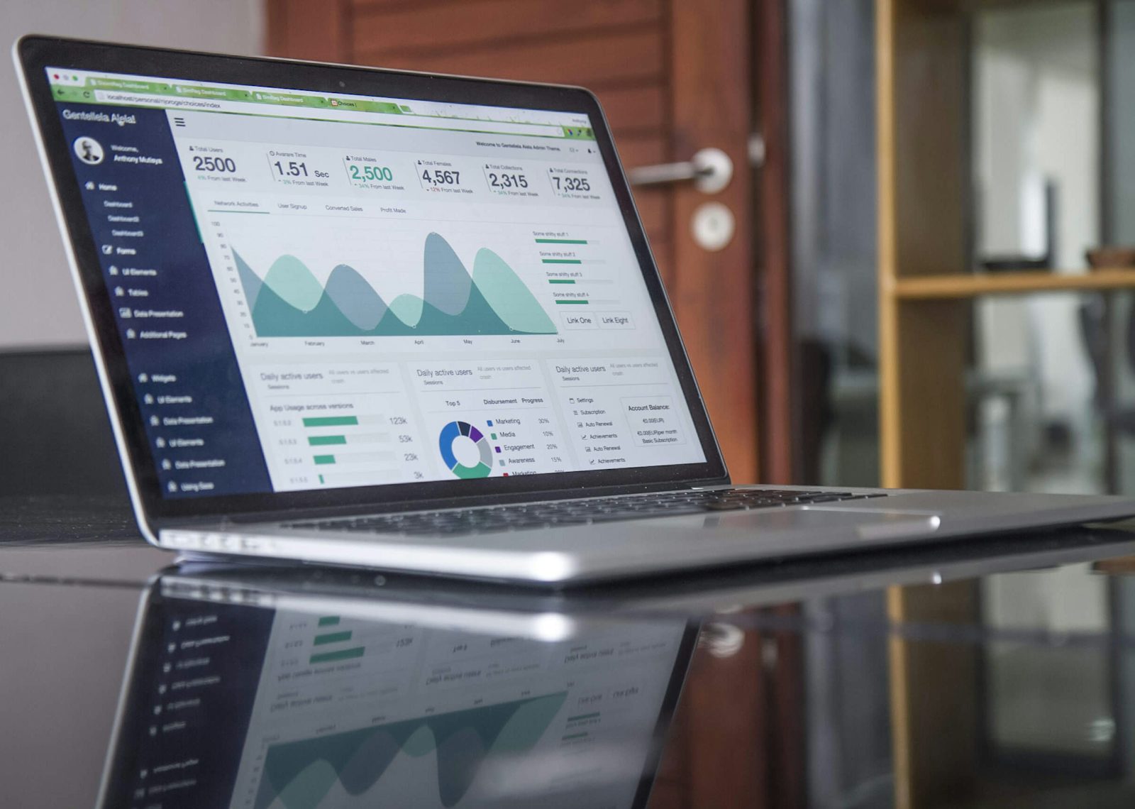 Laptop screen showing advertising analytics and performance charts, representing Felconix Meta Ads campaign management services